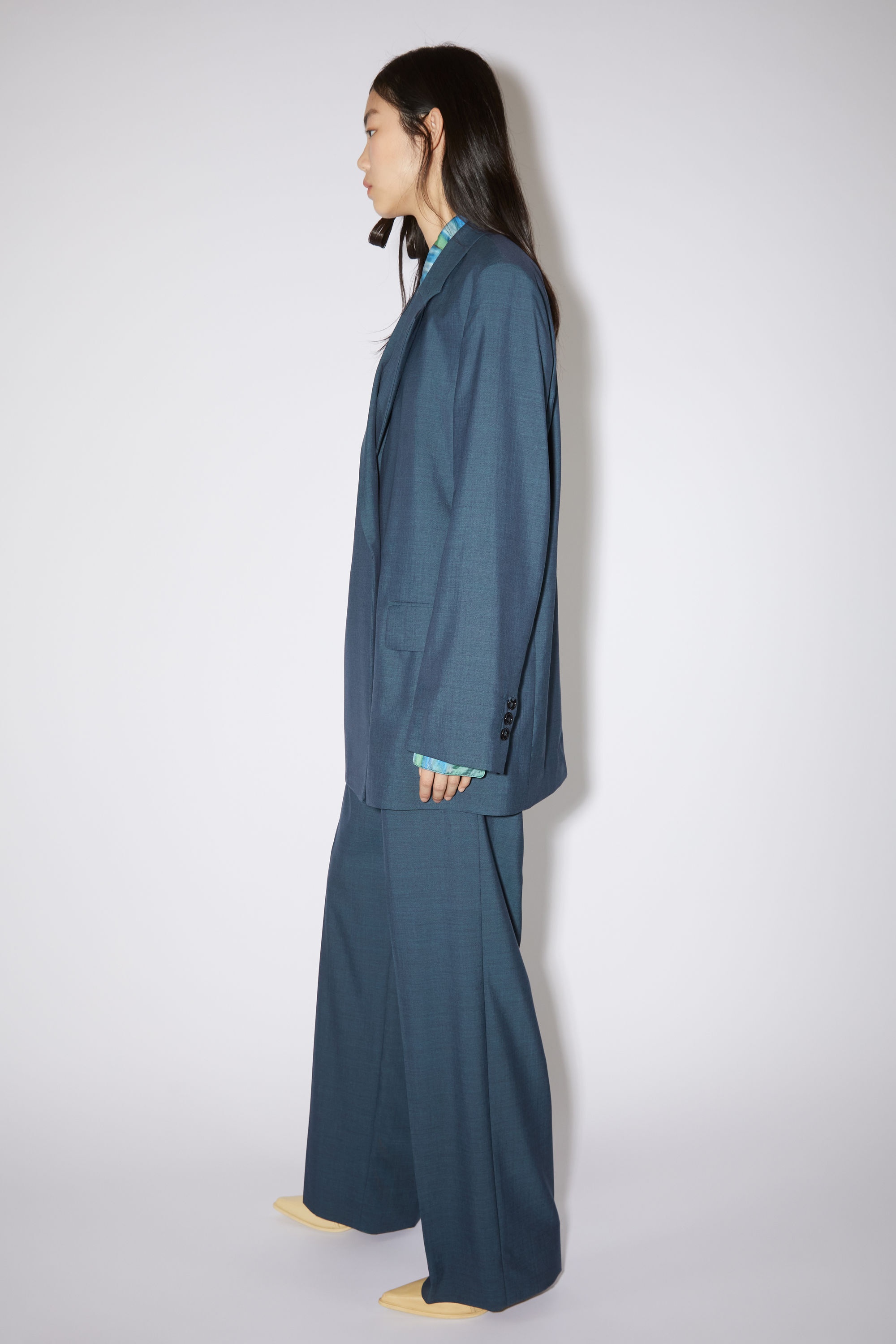 Double-breasted suit jacket - Teal blue - 4