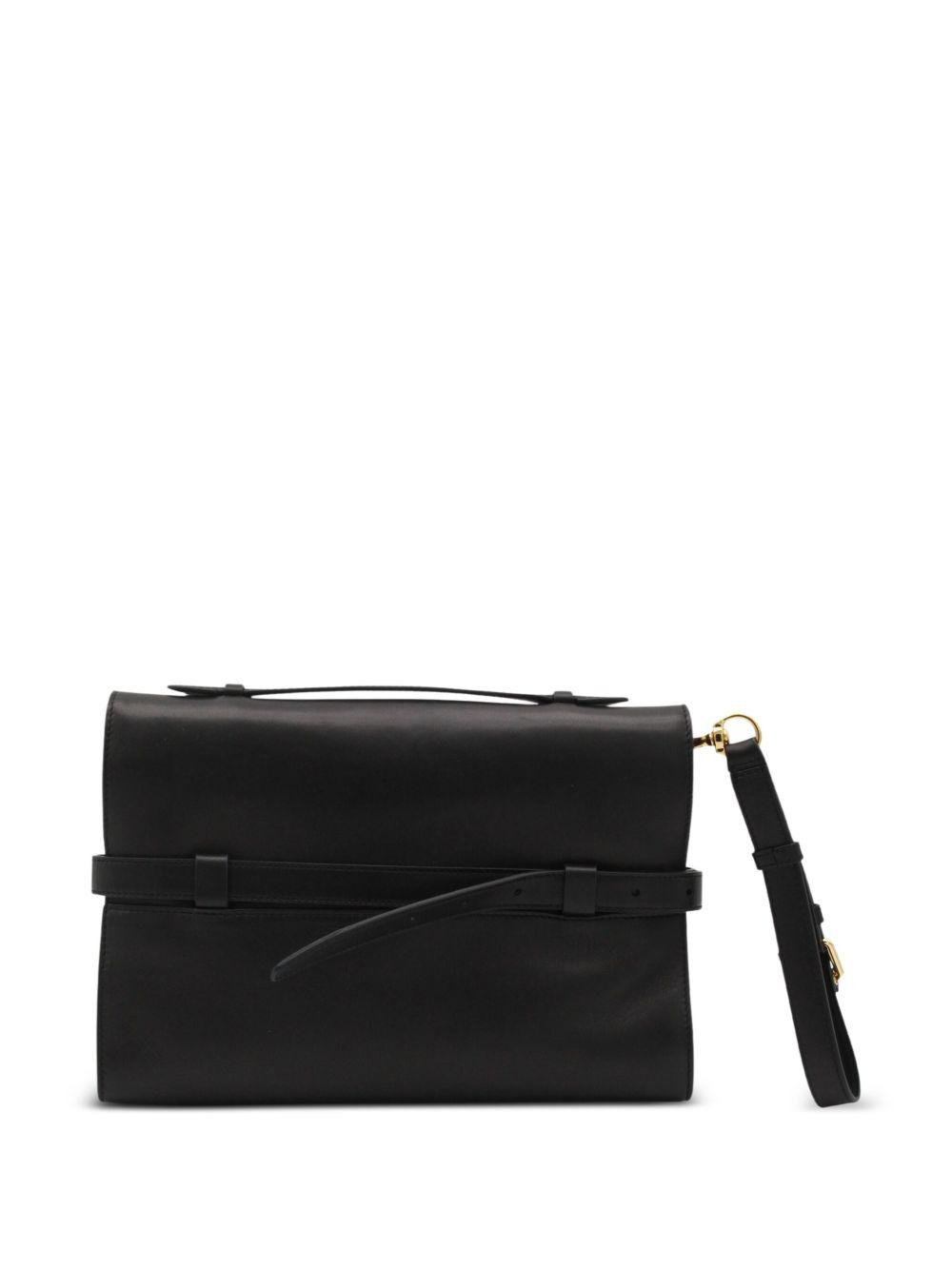 Tie Me belted leather clutch bag - 2