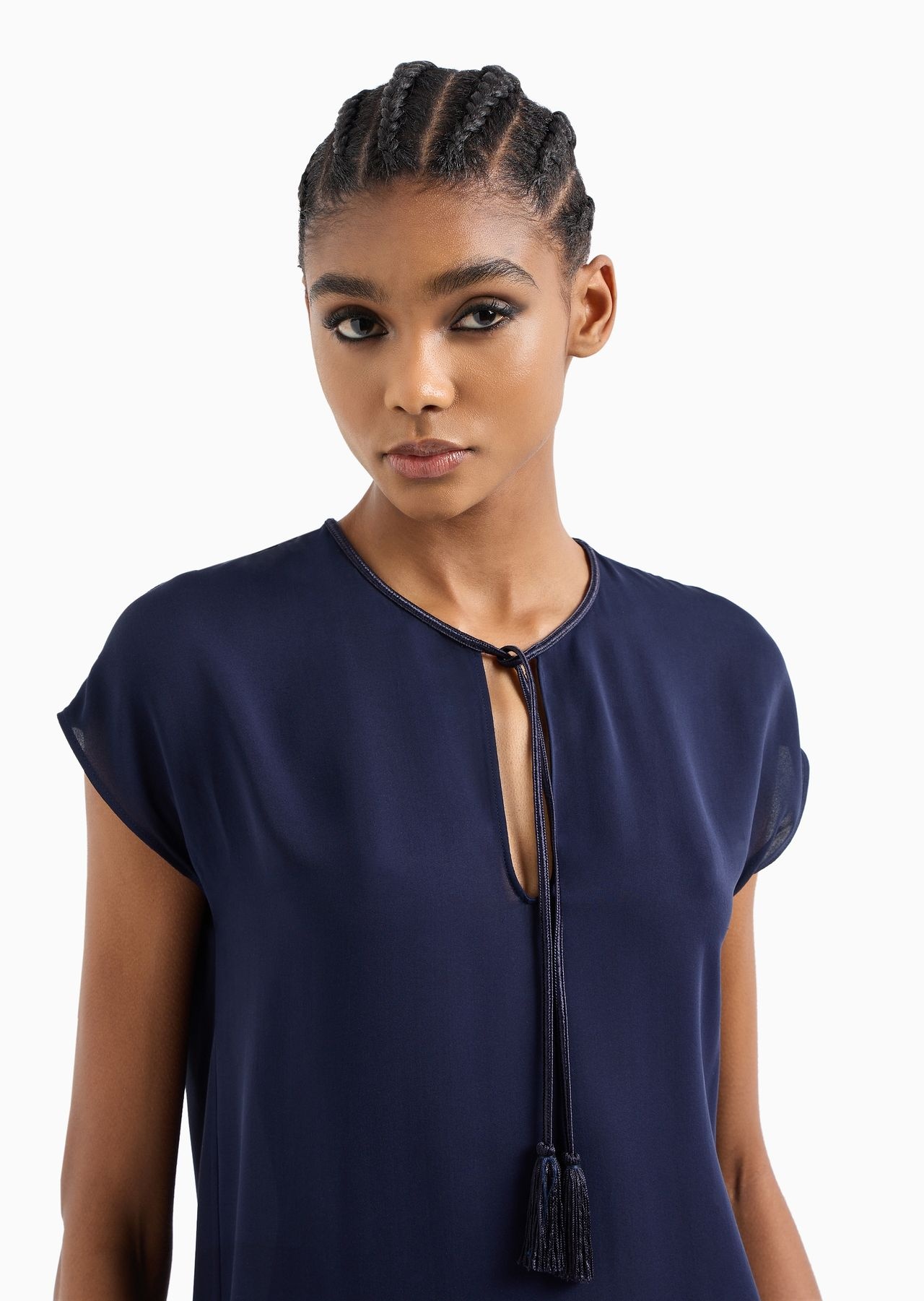 Blouse in double silk georgette - 5