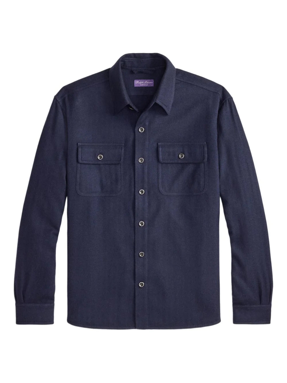 herringbone buttoned shirt - 1