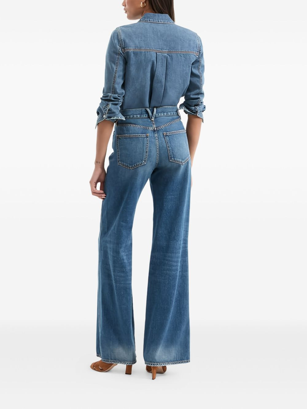 flap-pocket denim shirt - 3