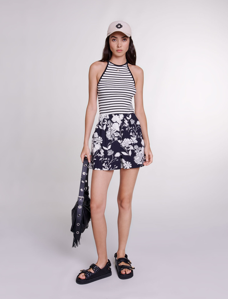 maje Patterned cotton shorts outlook