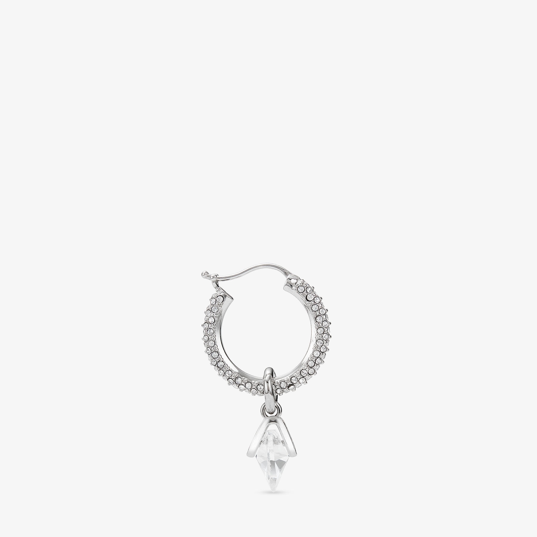 Heart Hoops
Silver-Finish Heart Hoop Earrings with Crystals - 5