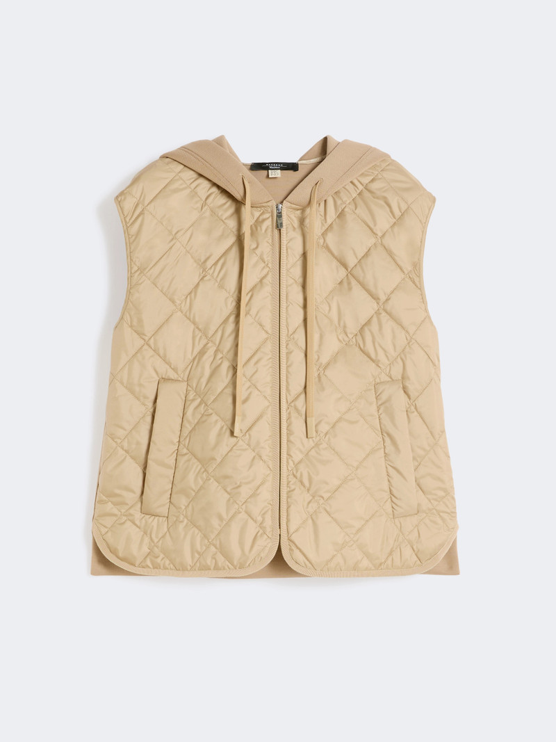 DANDY Padded sleeveless jacket in water-repellent canvas - BEIGE 7