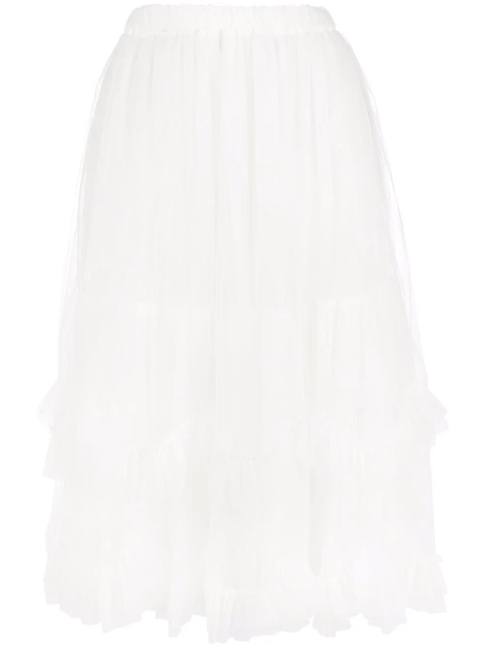 ruffle-detail tulle skirt - 1