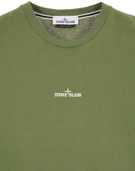 2NS94 30/1 COTTON JERSEY 'TRICROMIA THREE' PRINT_GARMENT DYED OLIVE GREEN - 3