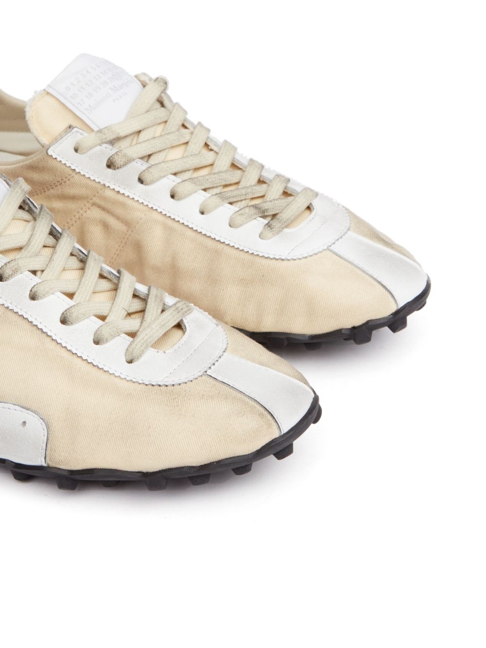 leather lace-up trainers - 5