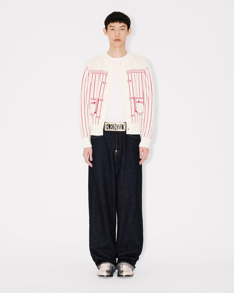 'KENZO Trompe L'oeil' cardigan in cotton wool 5