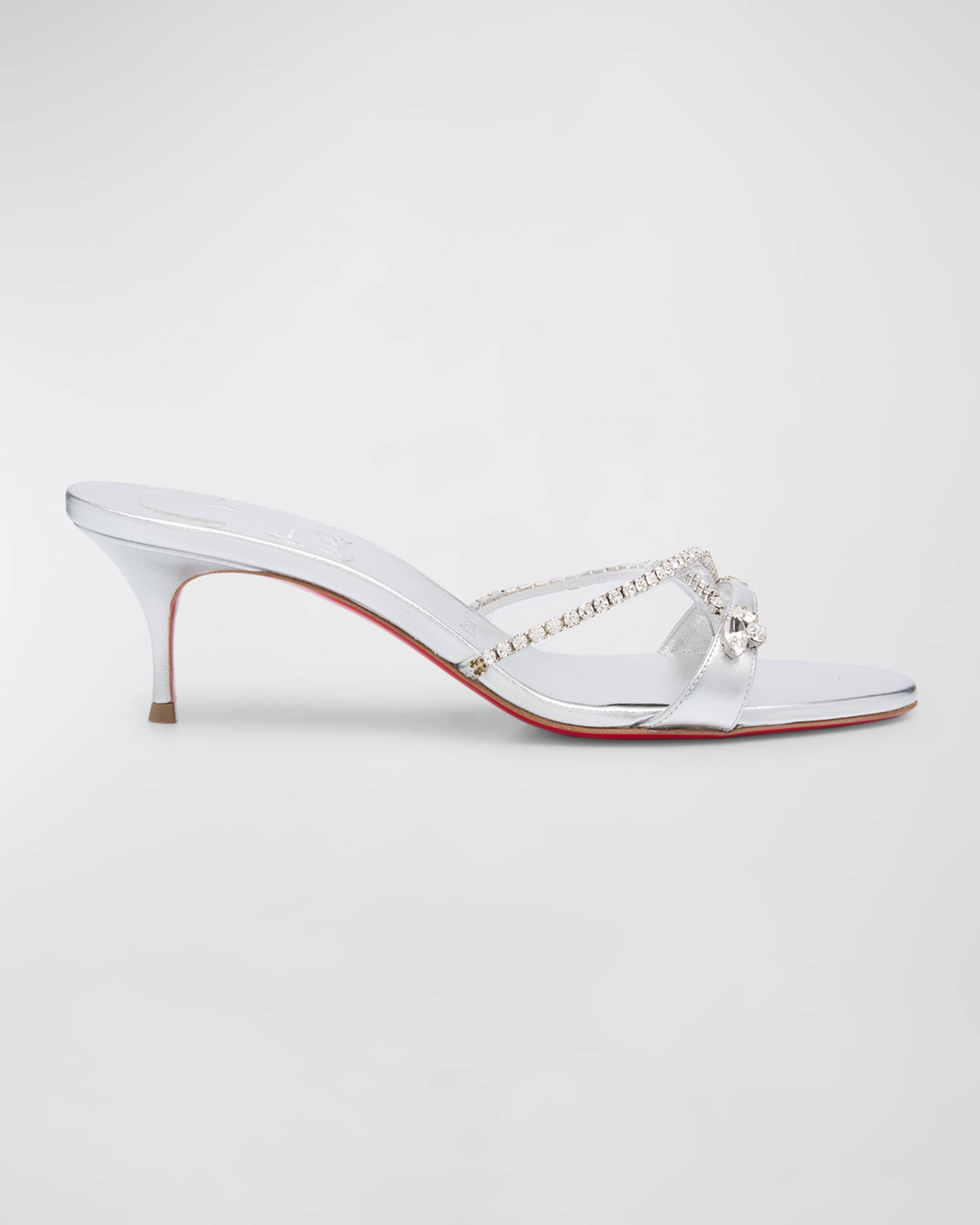 Iza Queen Crystal Red Sole Mule Sandals - 1
