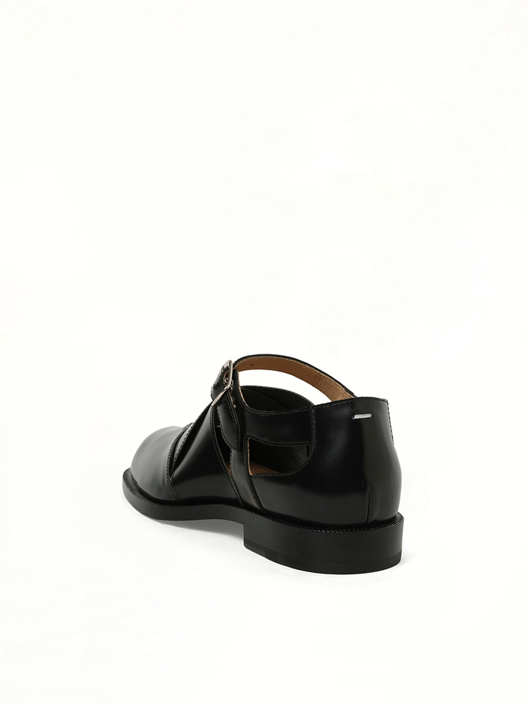 Tabi Toe Cut Out Sandals in Black - 3