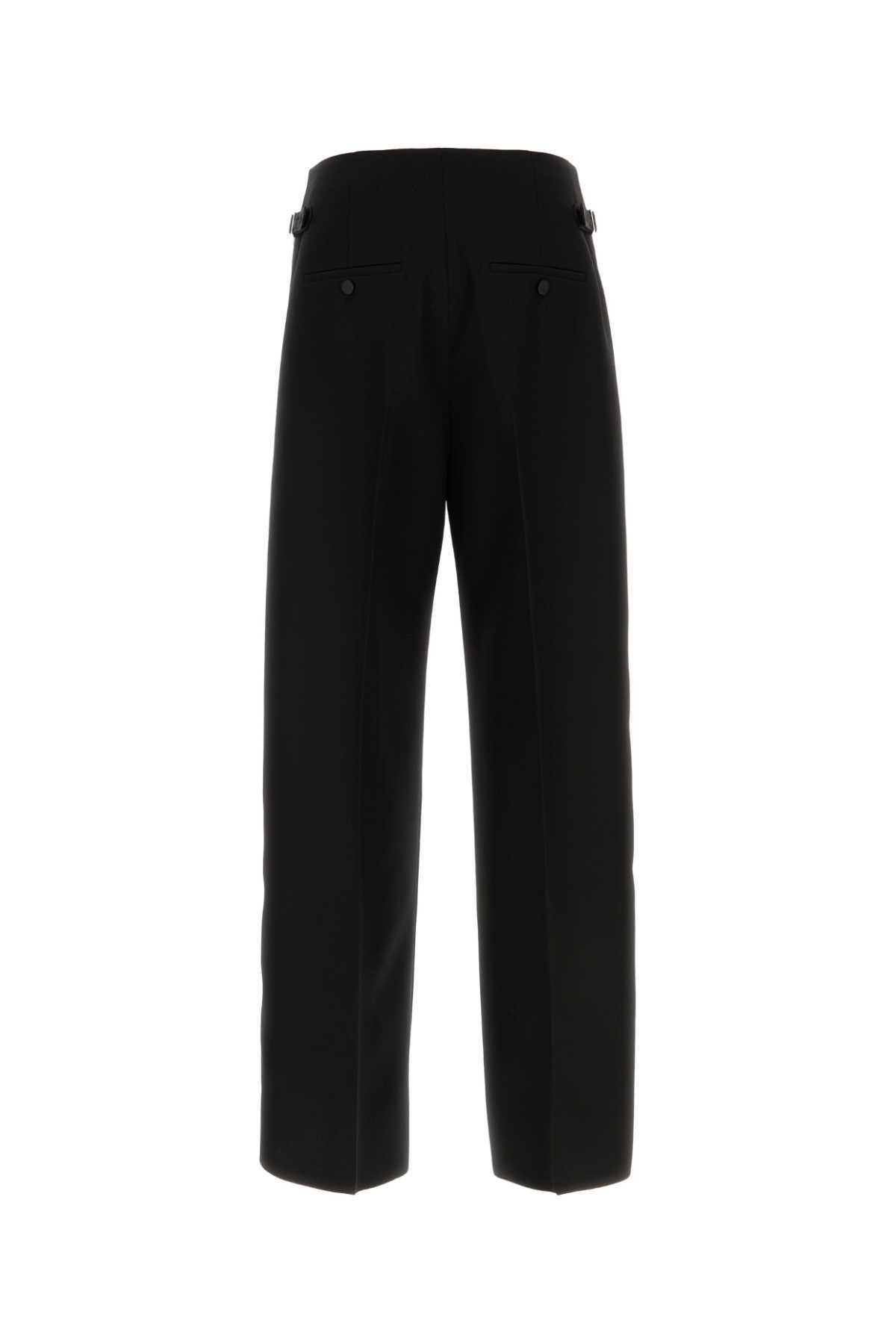 Alexander Mcqueen Men Black Wool Wide-Leg Pant - 2