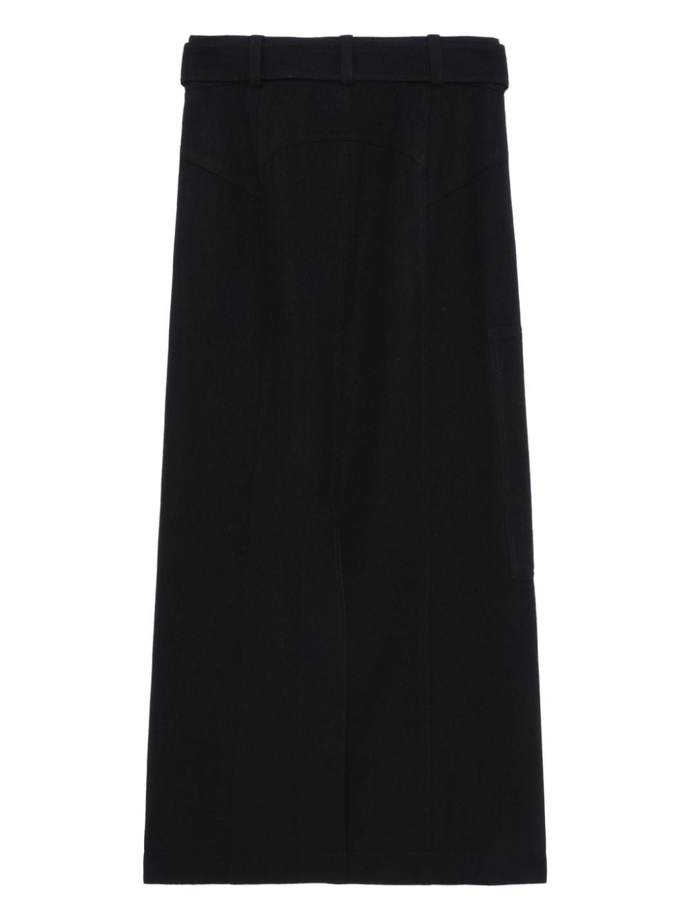 high-waisted zipped midi skirt - 6