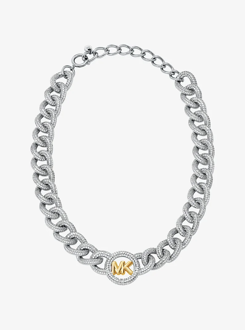 Pavé Logo Curb-Link Necklace - 1