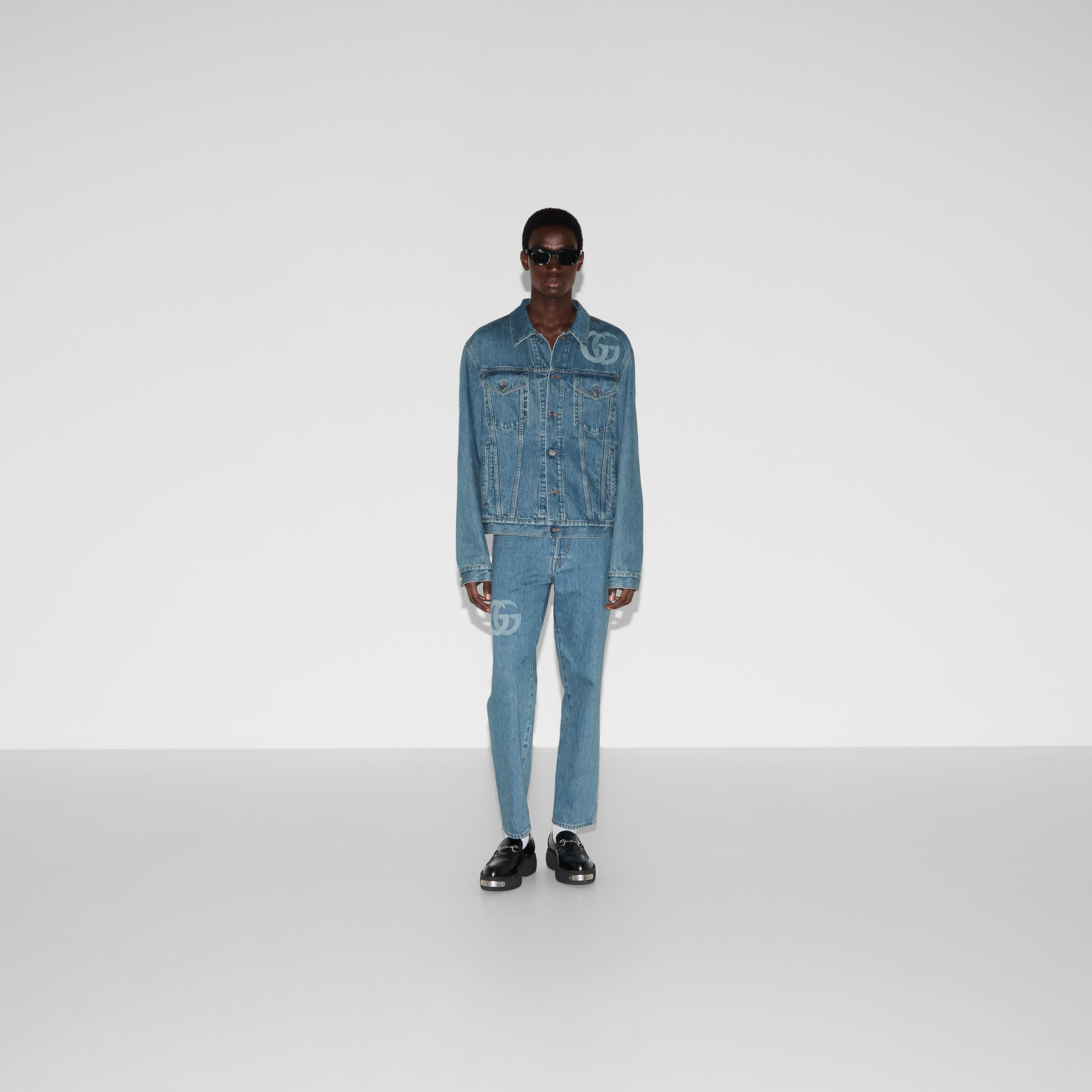Lasered Double G denim jacket - 2