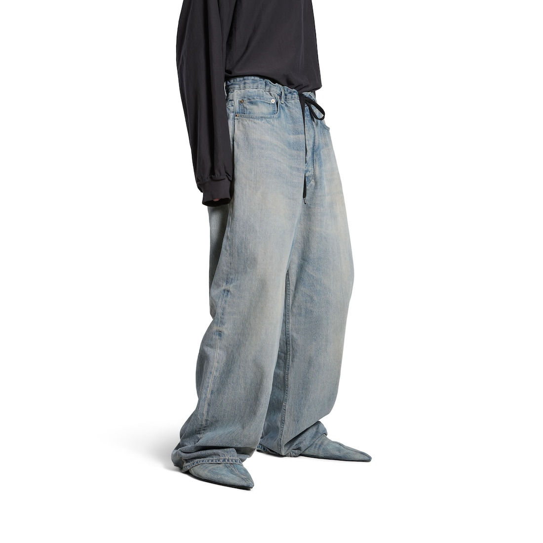 Oversized Baggy Pants in Light Blue - 5