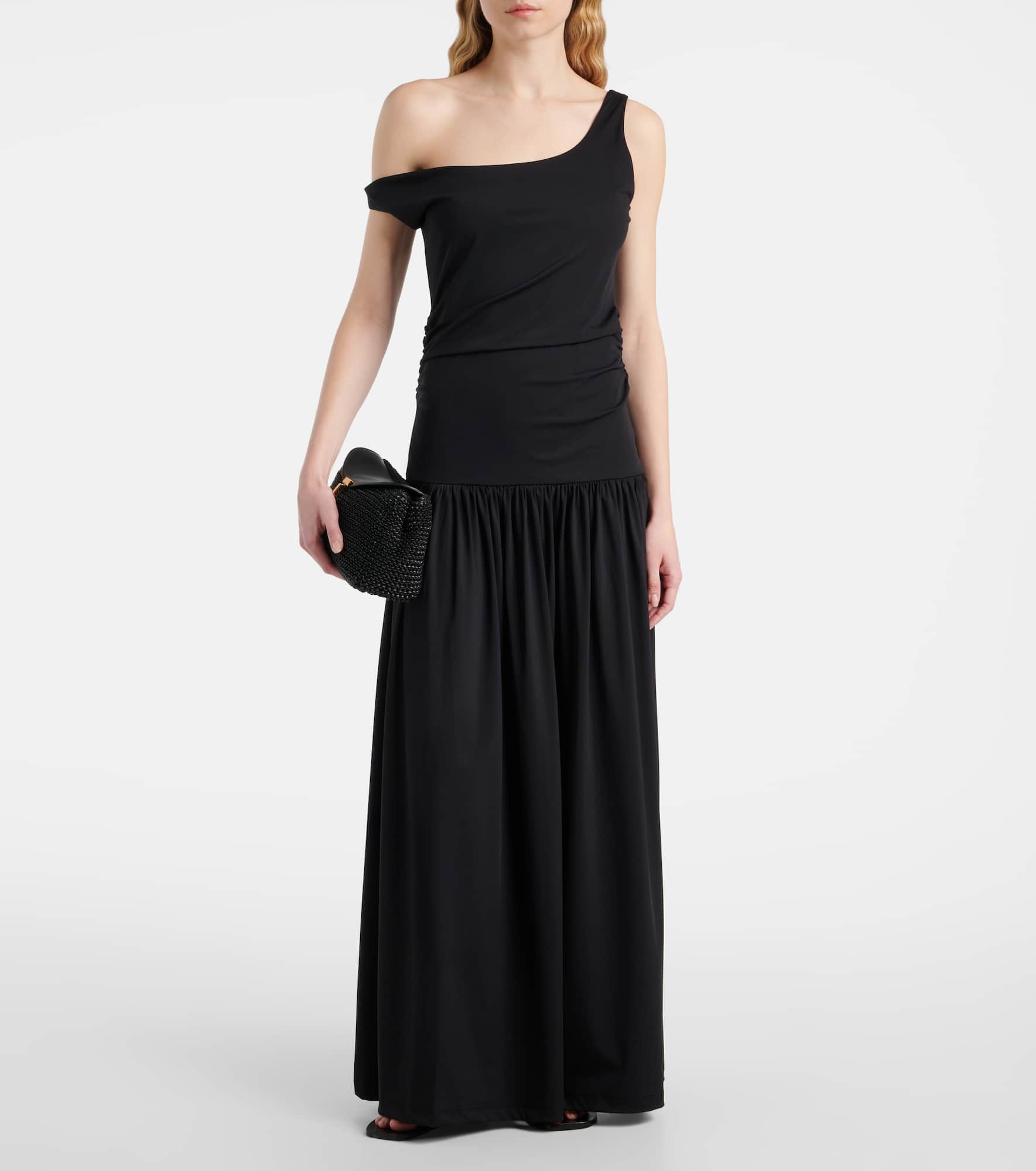 One-shoulder plissé maxi dress - 2
