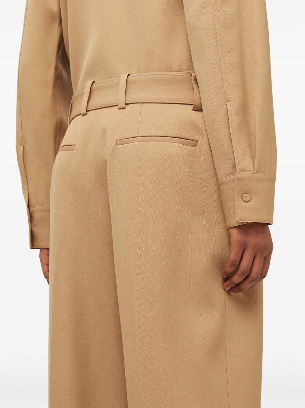 straight-leg belted wool trousers - 6