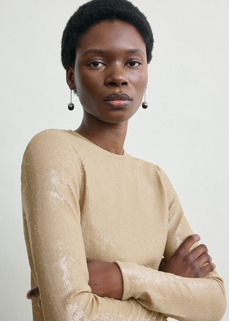 Sequin top latte 5
