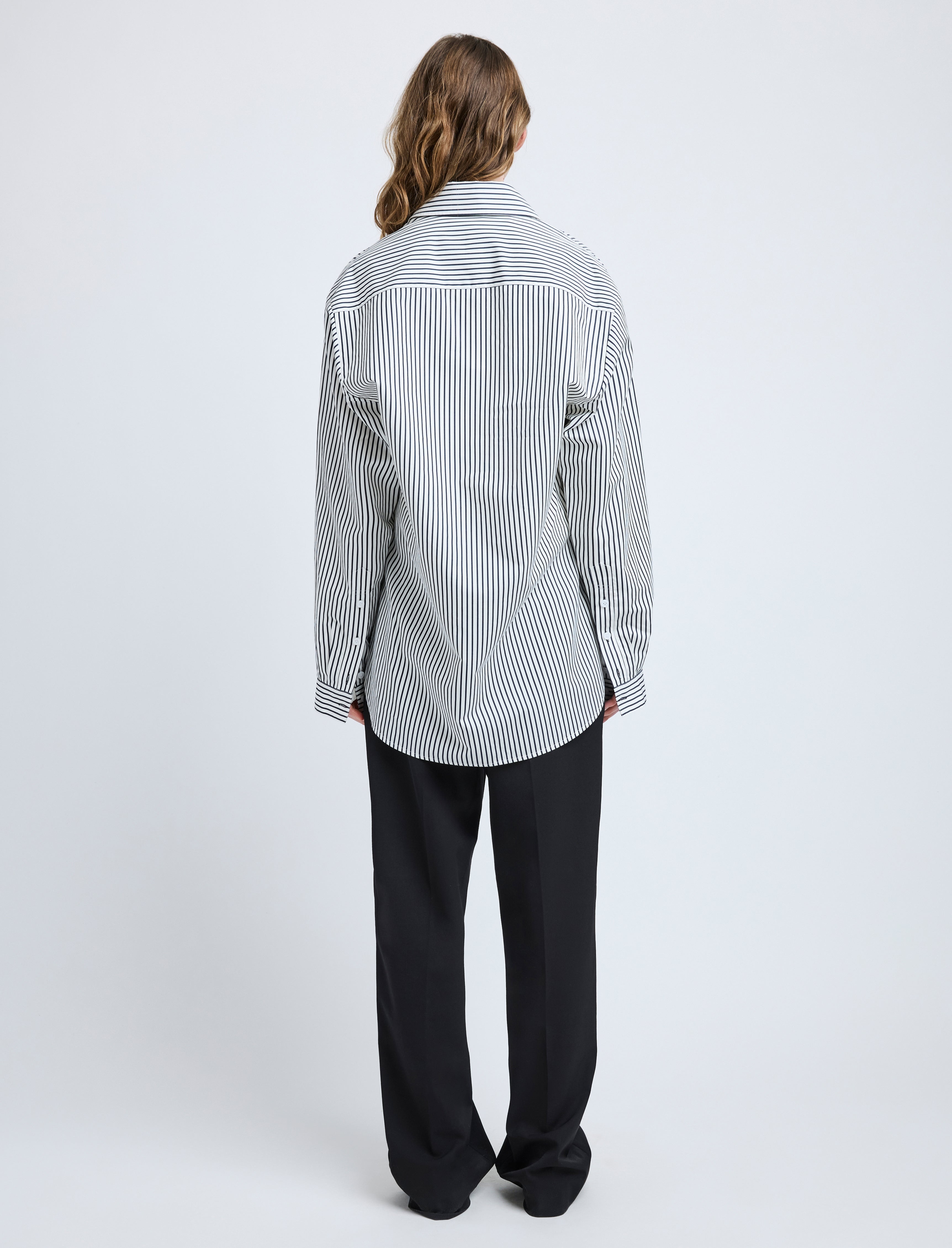 Hunter Top in Stripe Cotton Silk Poplin - 5