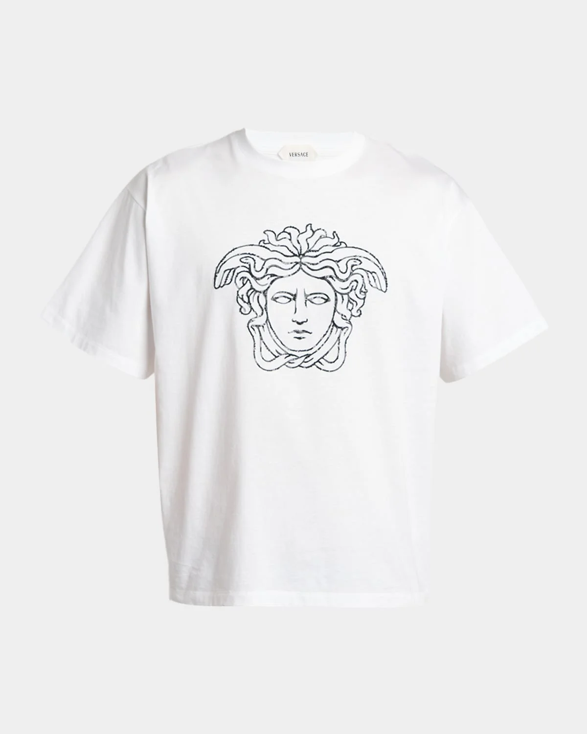Men's Medusa Head Outline Cotton T-Shirt - 1