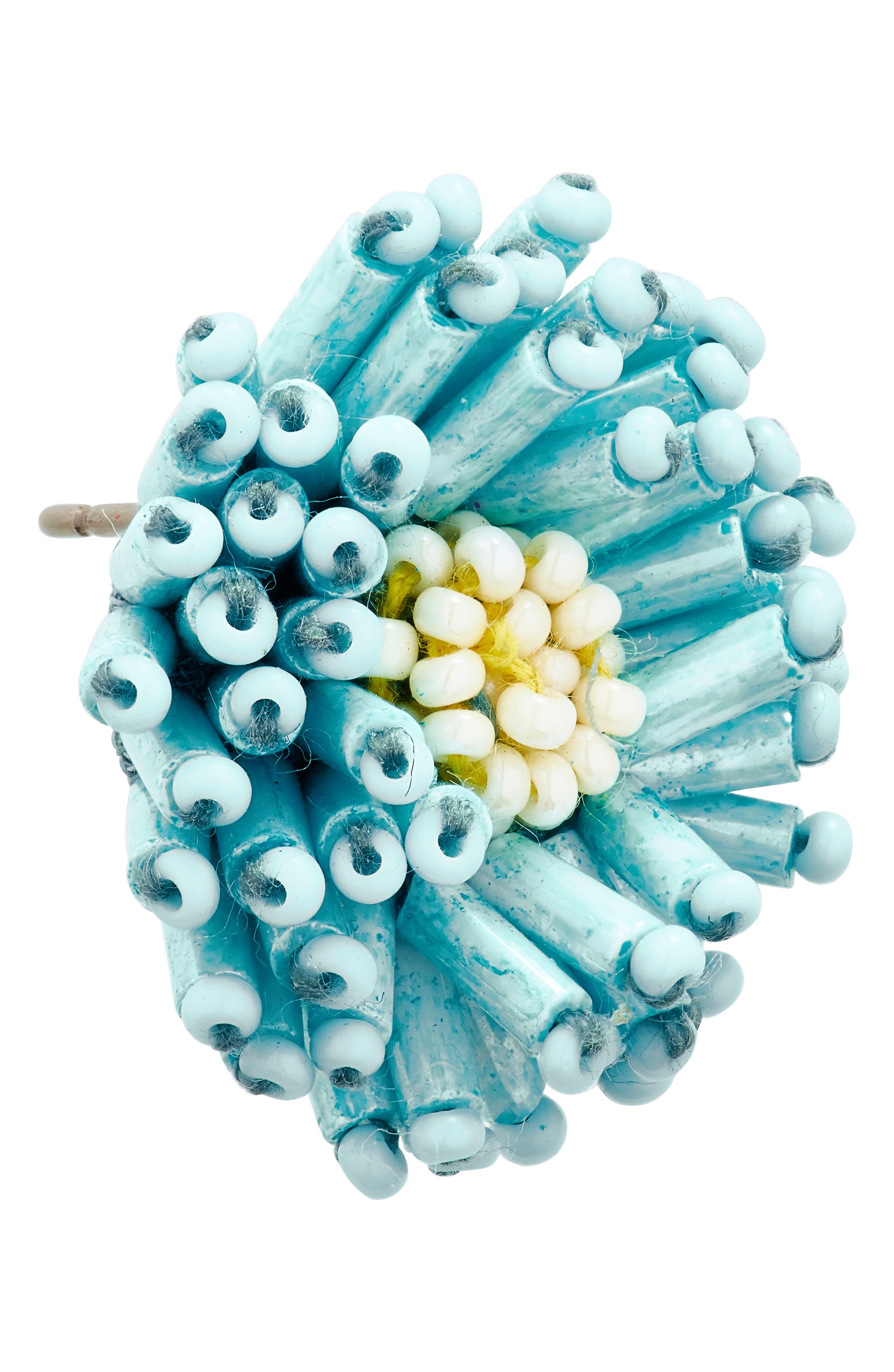 Oscar de la Renta Beaded Pompom Flower Earrings in Blue at Nordstrom - 6