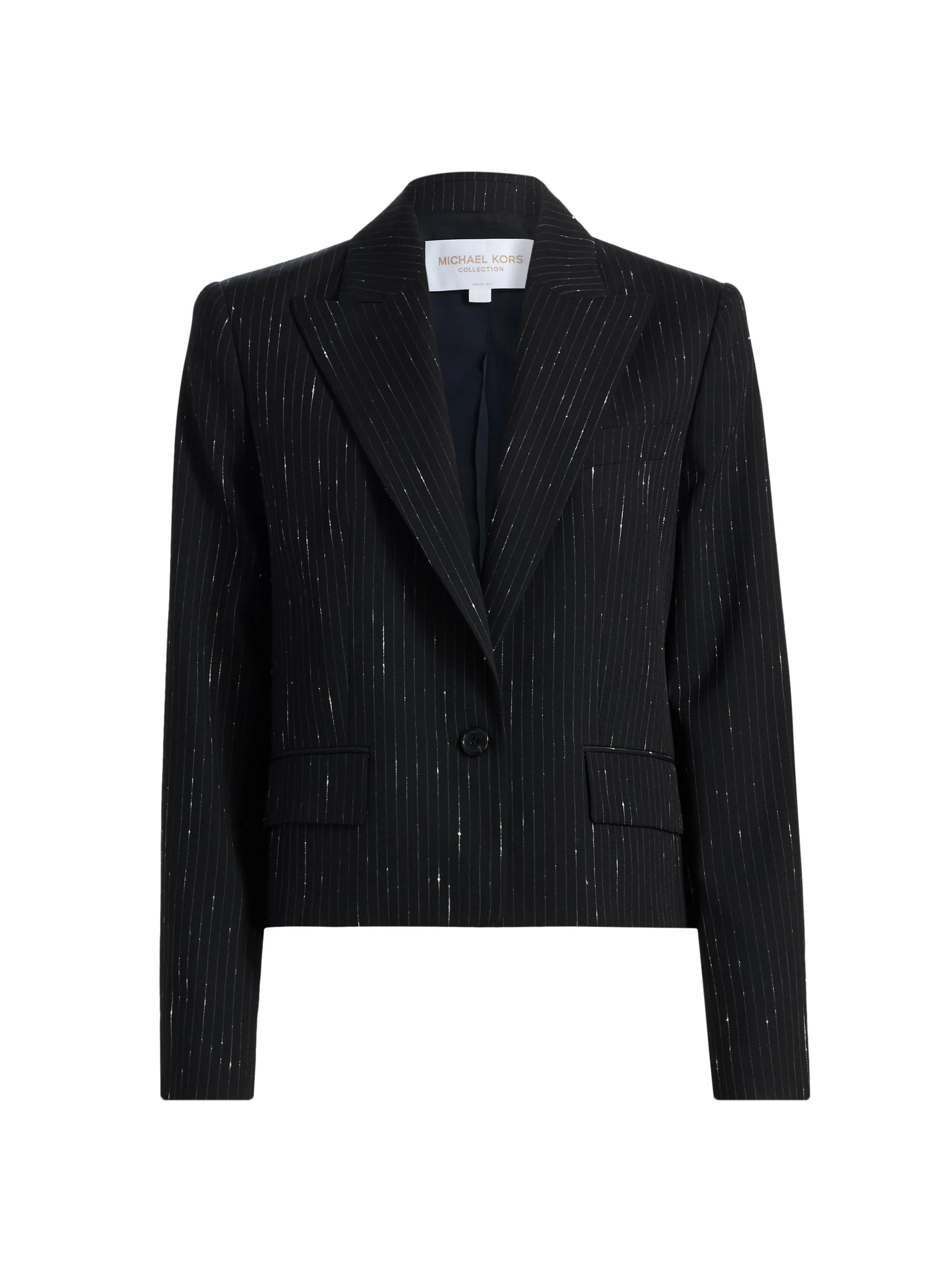 Women's Spencer Pinstriped Virgin Wool-Blend Blazer - Black White - 1