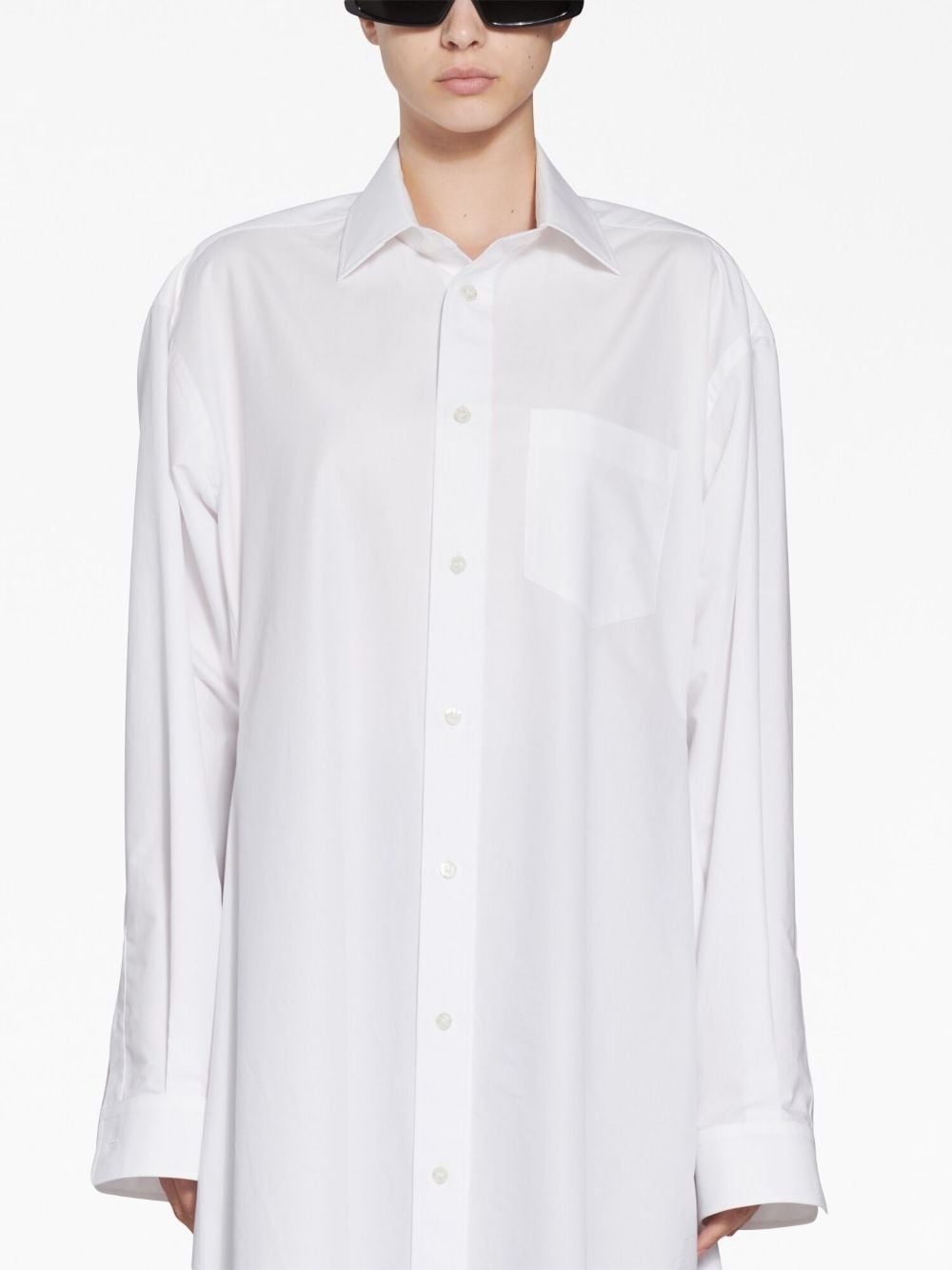 ワンピース BALENCIAGA SS23 White poplin shirt dress (746146TNM60 9000) BALENCIAGA Paneled cotton-poplin shirt dress | NET-A-PORTER
