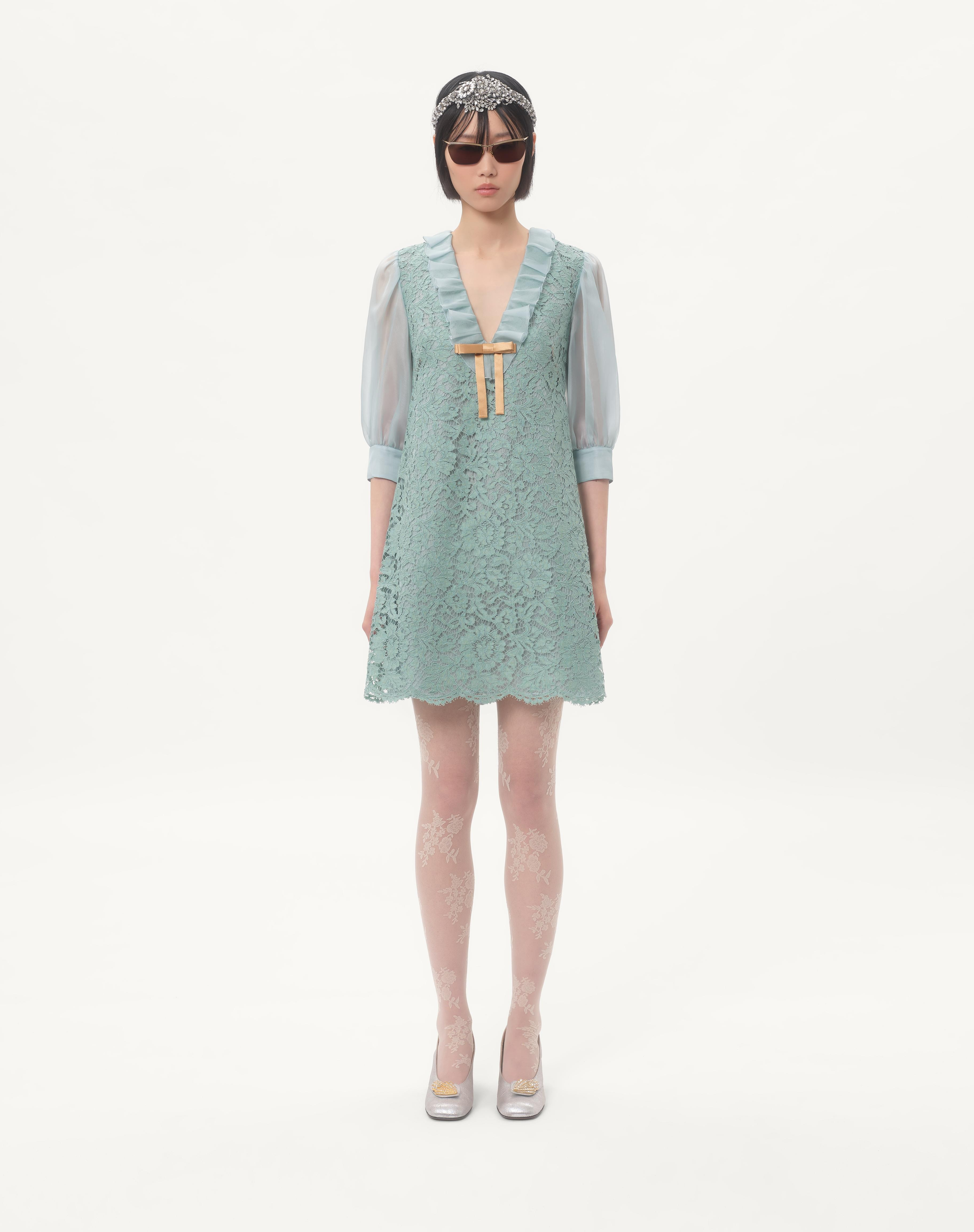 SHORT DRESS IN HEAVY LACE - 5