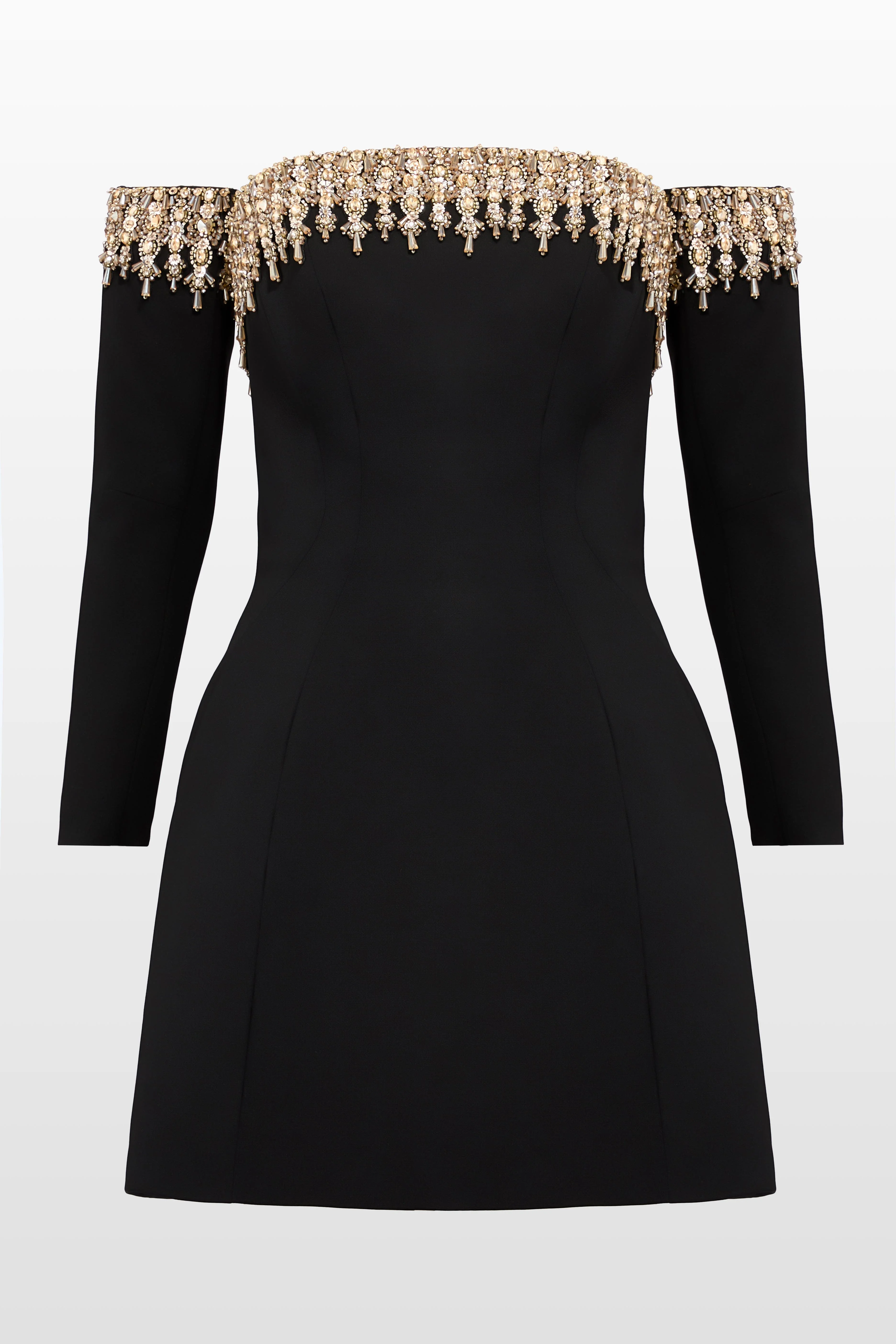 Jenny Packham Love Bubble Off-Shoulder Mini Dress in Liquorice at Nordstrom - 1
