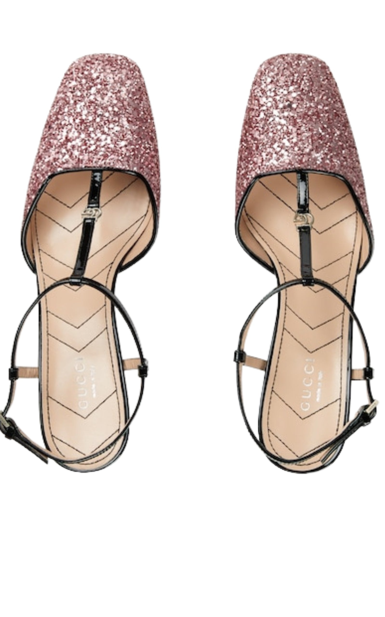 Pink Glitter Slingback Double G Pumps 55mm - 3