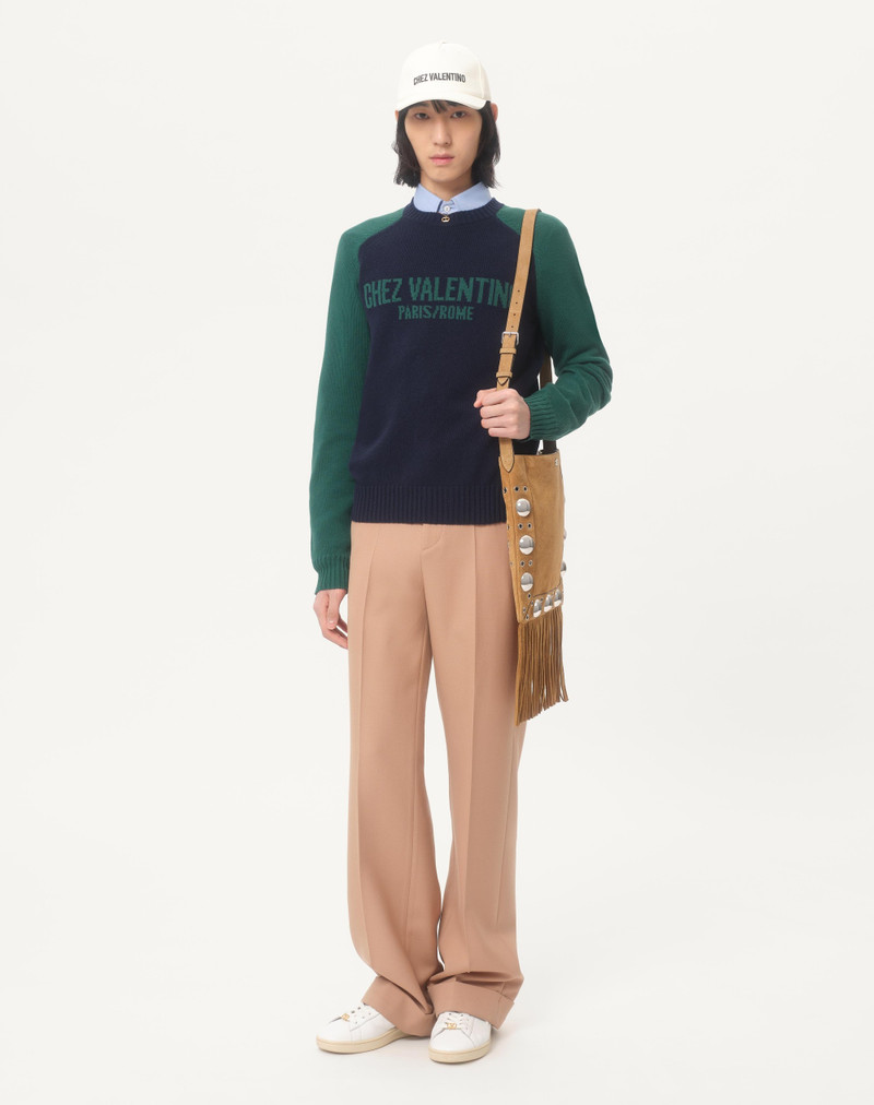 Valentino WOOL AND COTTON SWEATER WITH CHEZ VALENTINO JACQUARD PATTERN outlook