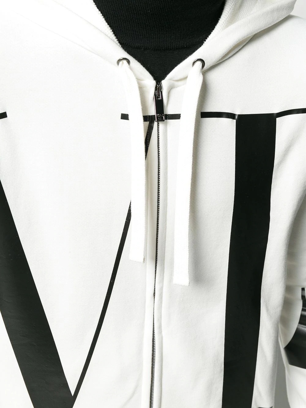 letters print zipped hoodie - 5