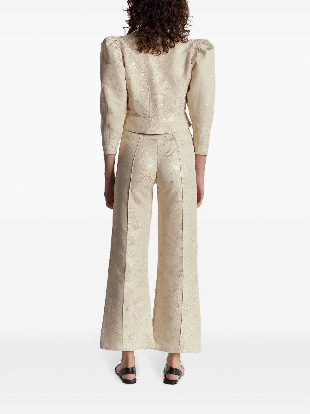 Yoshismart jacquard cropped trousers - 4