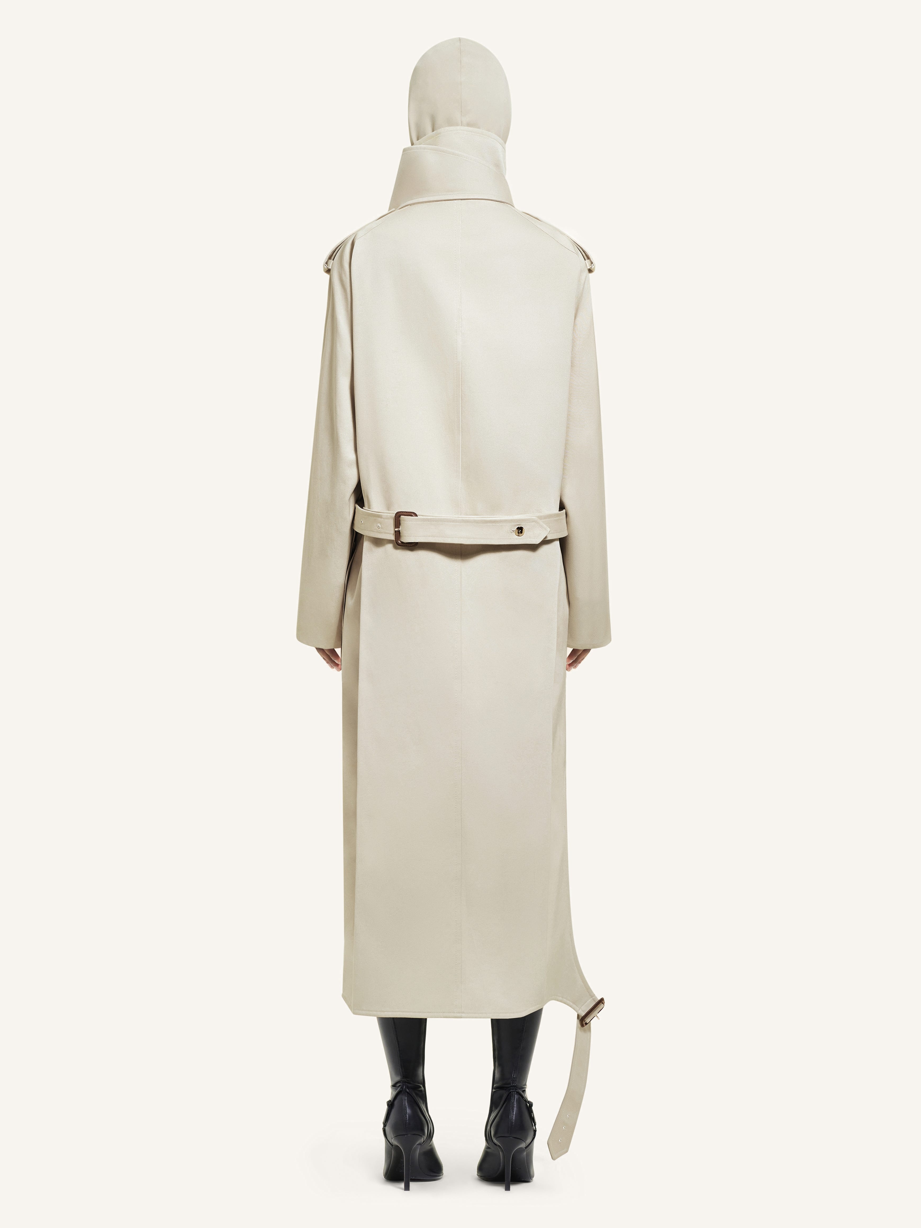 LONG OBLIQUE TRENCH COAT - 3