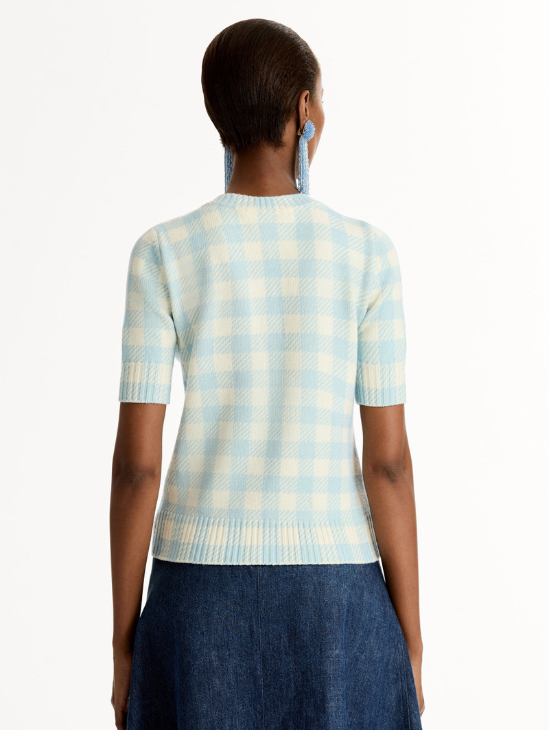 GINGHAM PULLOVER WITH FLORAL APPLIQUÉ 3
