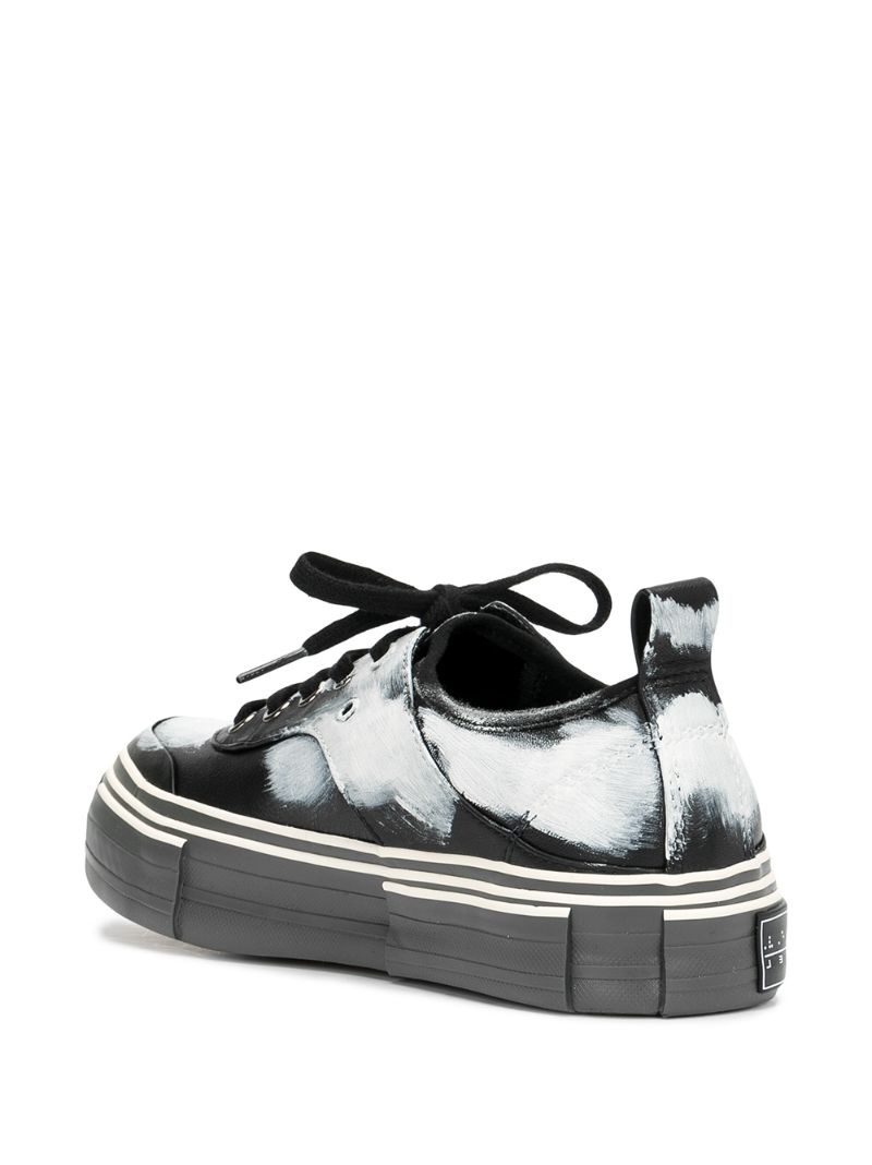 paint-print platform sole sneakers - 3