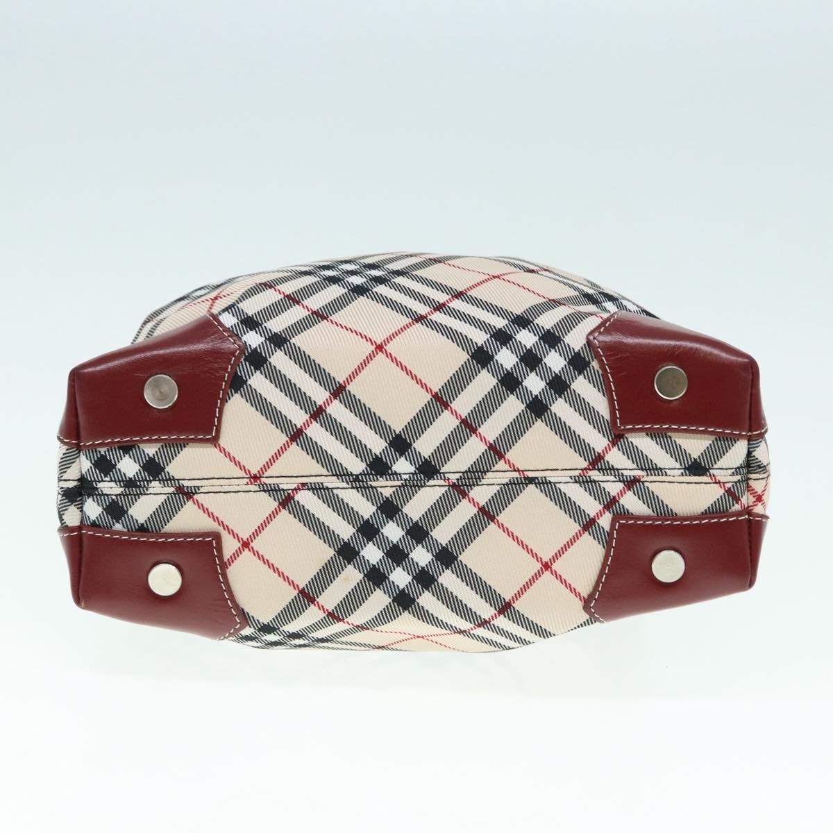 Burberry Nova Check Blue Label Hand Bag Nylon Beige Red - 5