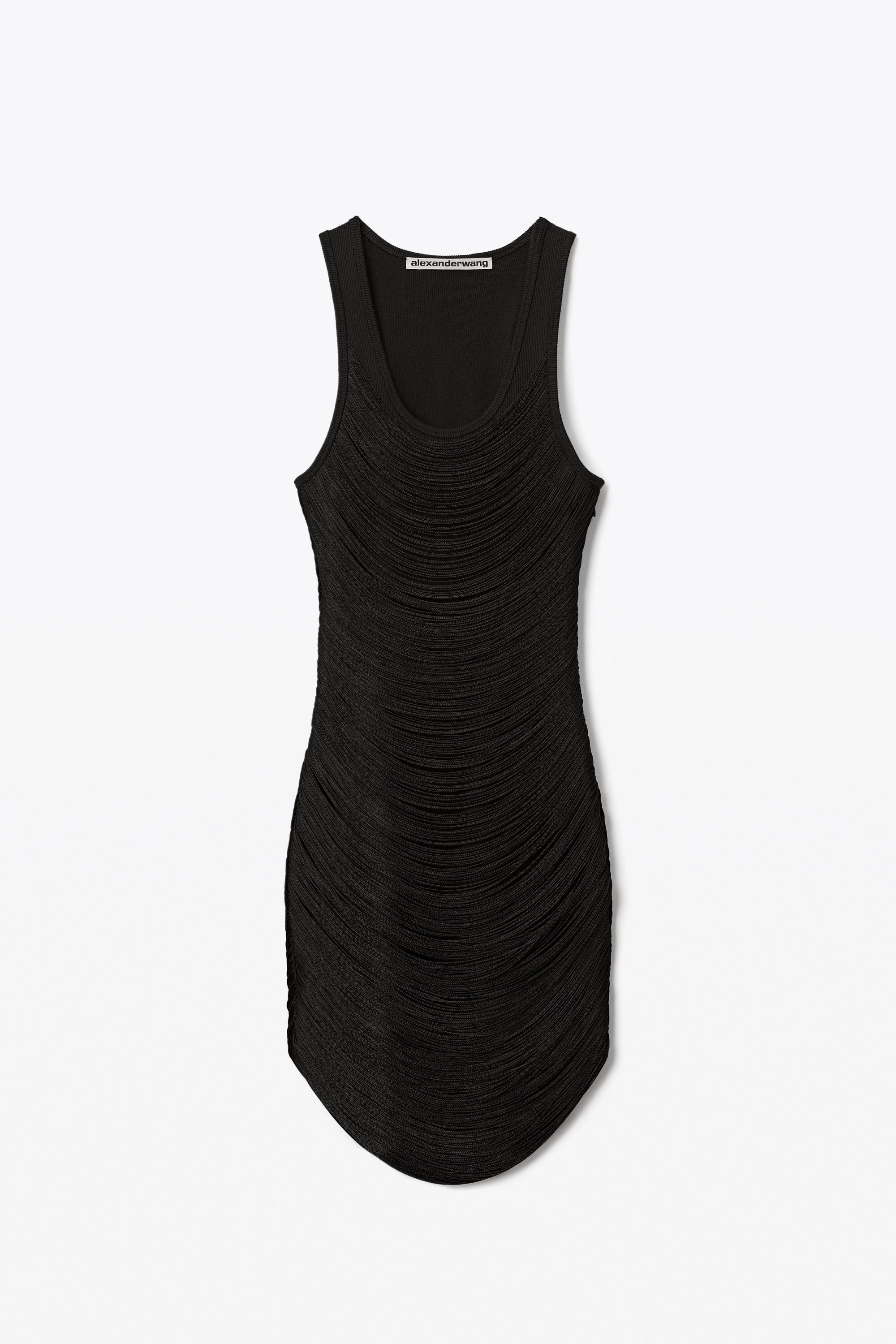 FRINGE MINI TANK DRESS IN RIBBED JERSEY - 1