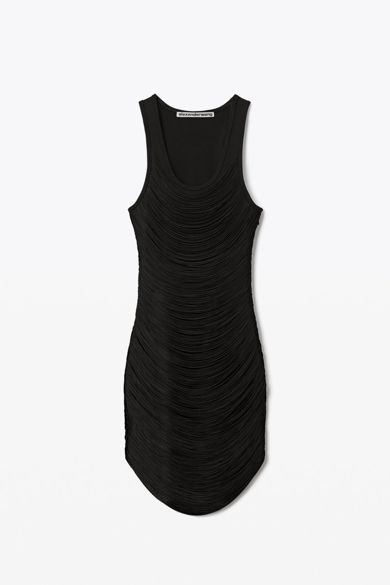 FRINGE MINI TANK DRESS IN RIBBED JERSEY 1