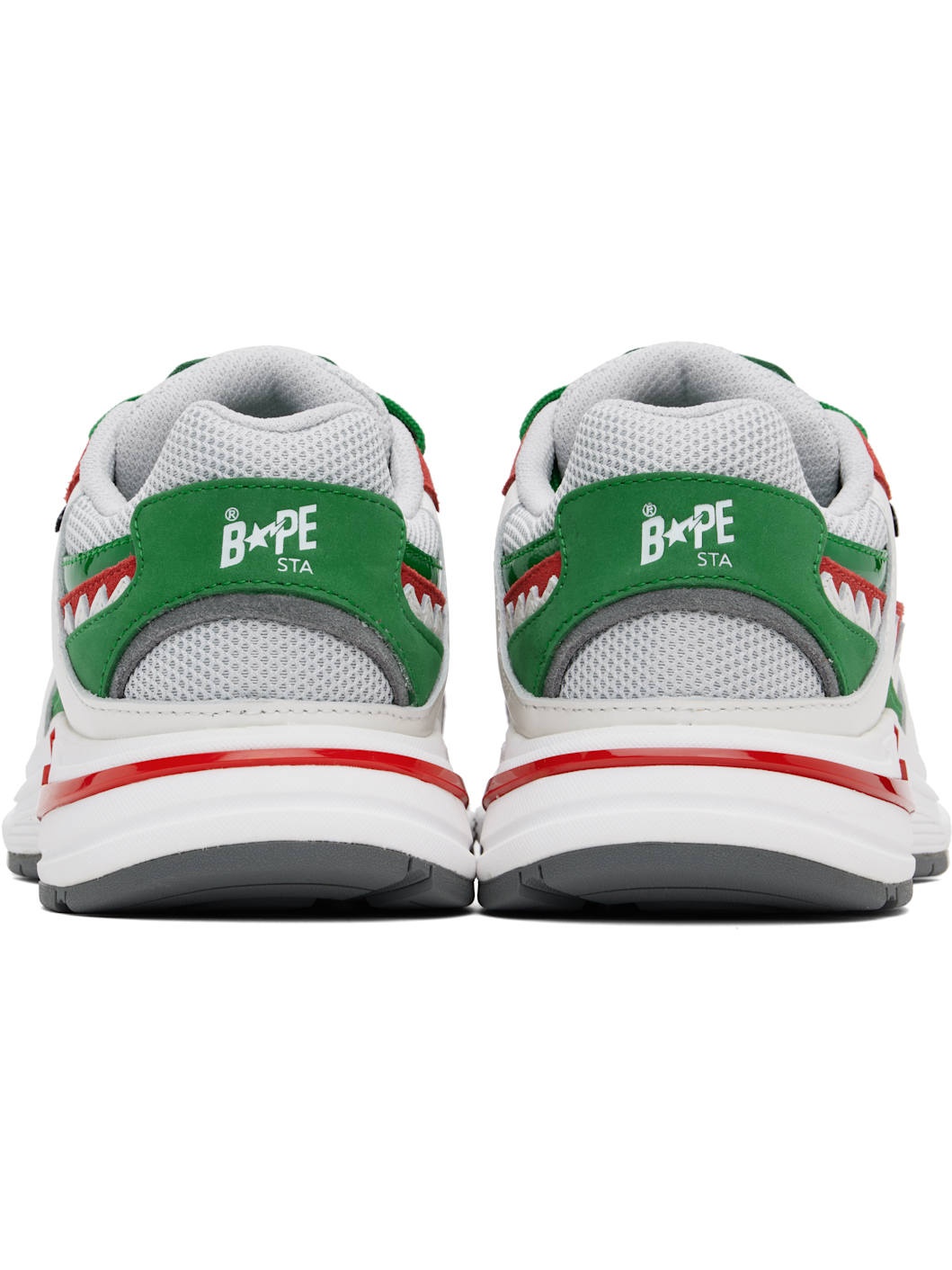 White & Green Shark STA Italy M1 Sneakers - 2