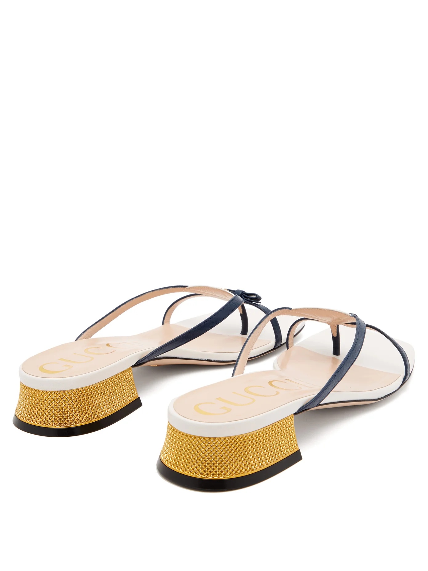 Alison GG-logo square-toe leather sandals - 4