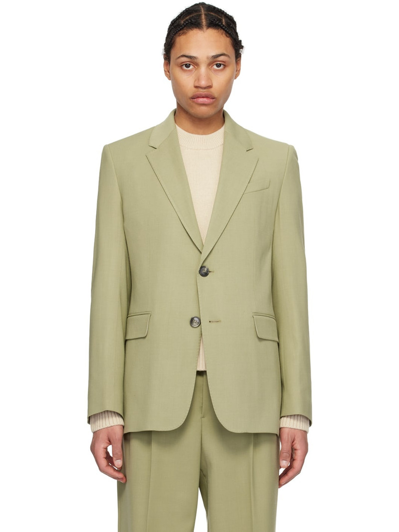 Khaki Two-Button Blazer - 1
