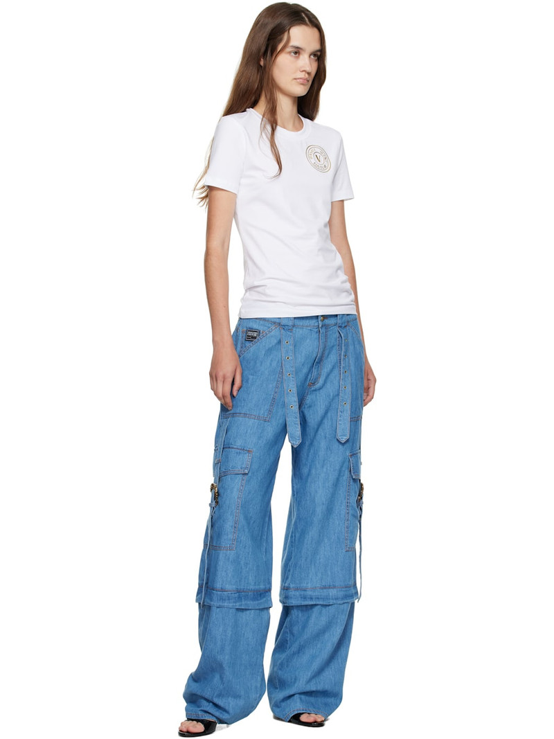 VERSACE JEANS COUTURE White Jersey Stretch T-shirt outlook