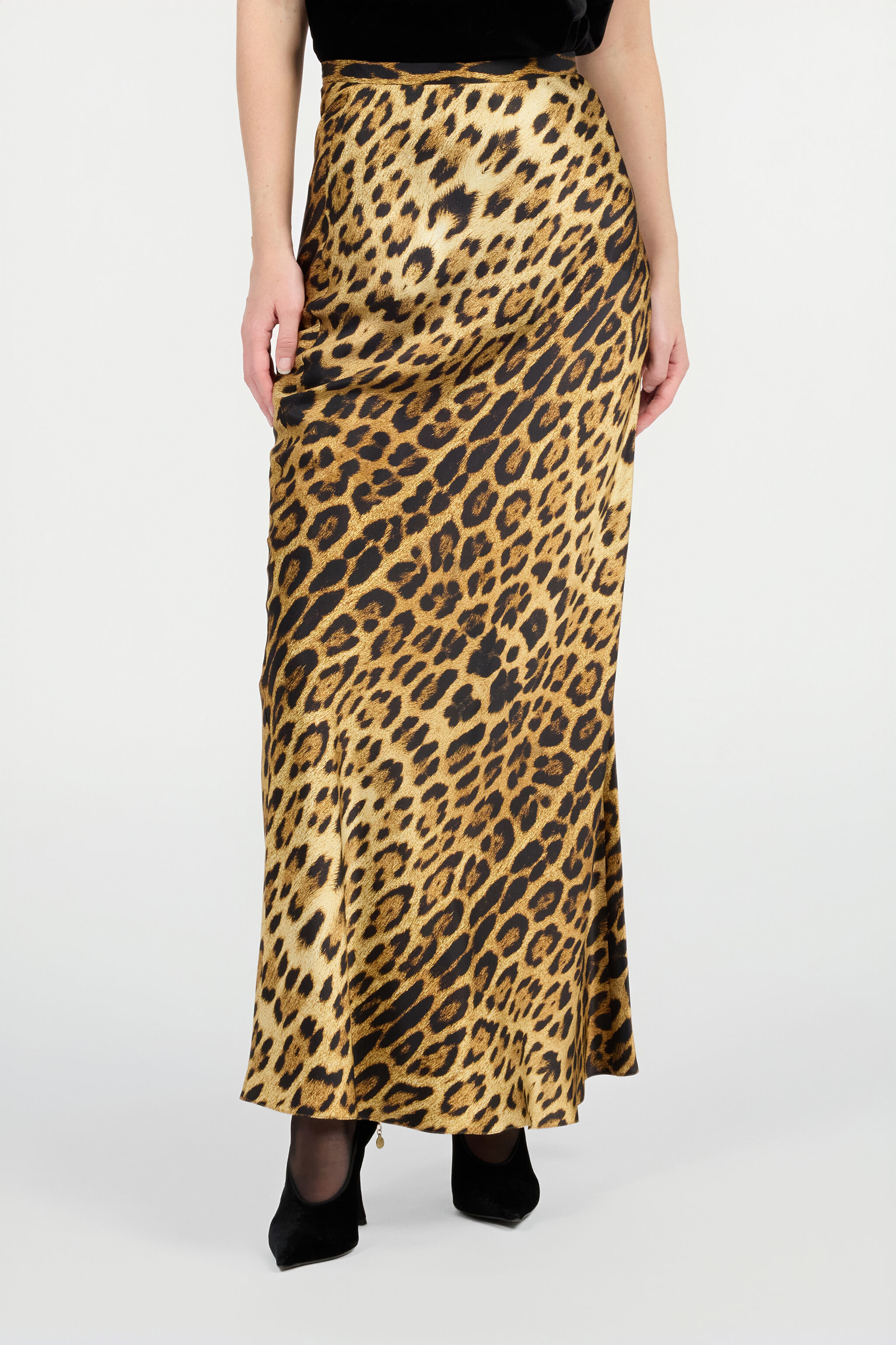 Silk Skirt with Jaguar Skin Print - 3