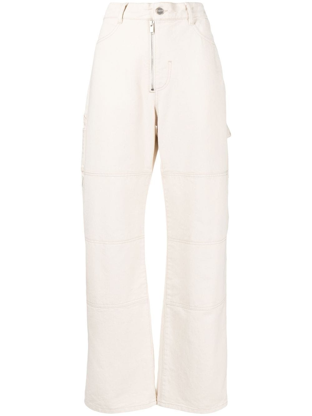 panelled straight-leg jeans - 1