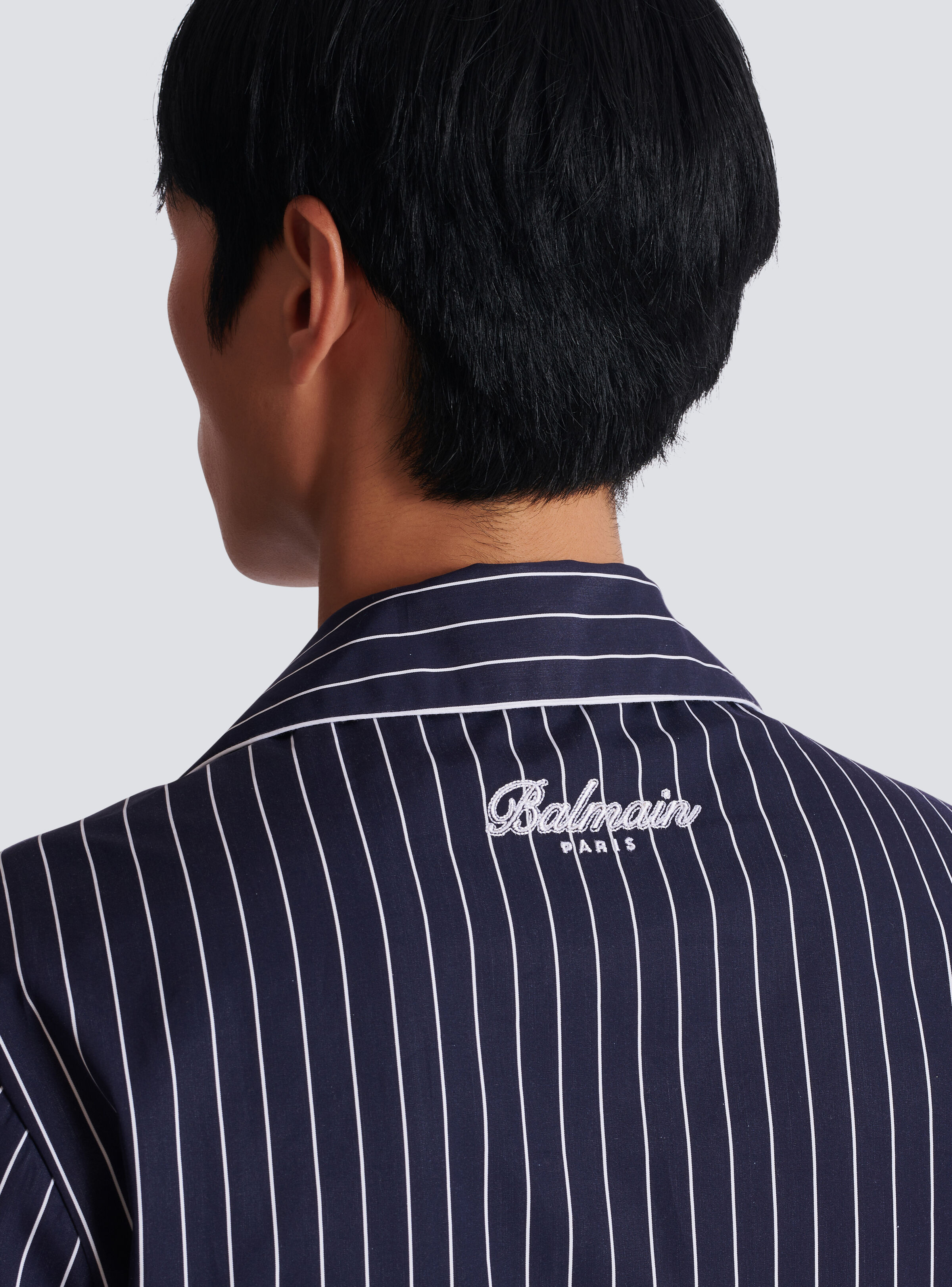Striped poplin pyjama shirt - 6