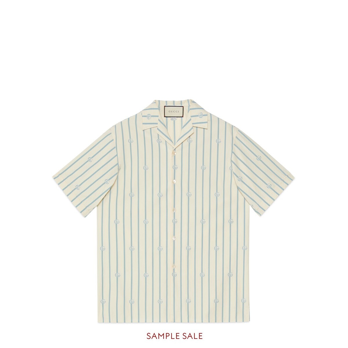 Double G stripe cotton bowling shirt - 1