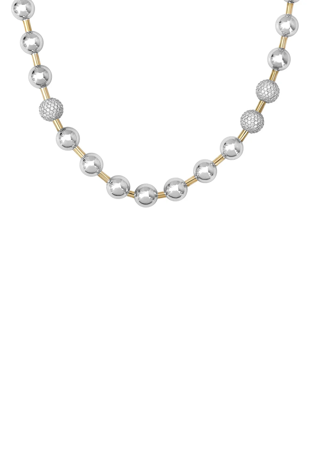 Diamond Ball Chain Necklace - 1