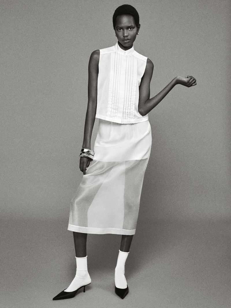 FRAME The Tux Blouse in Alabaster outlook