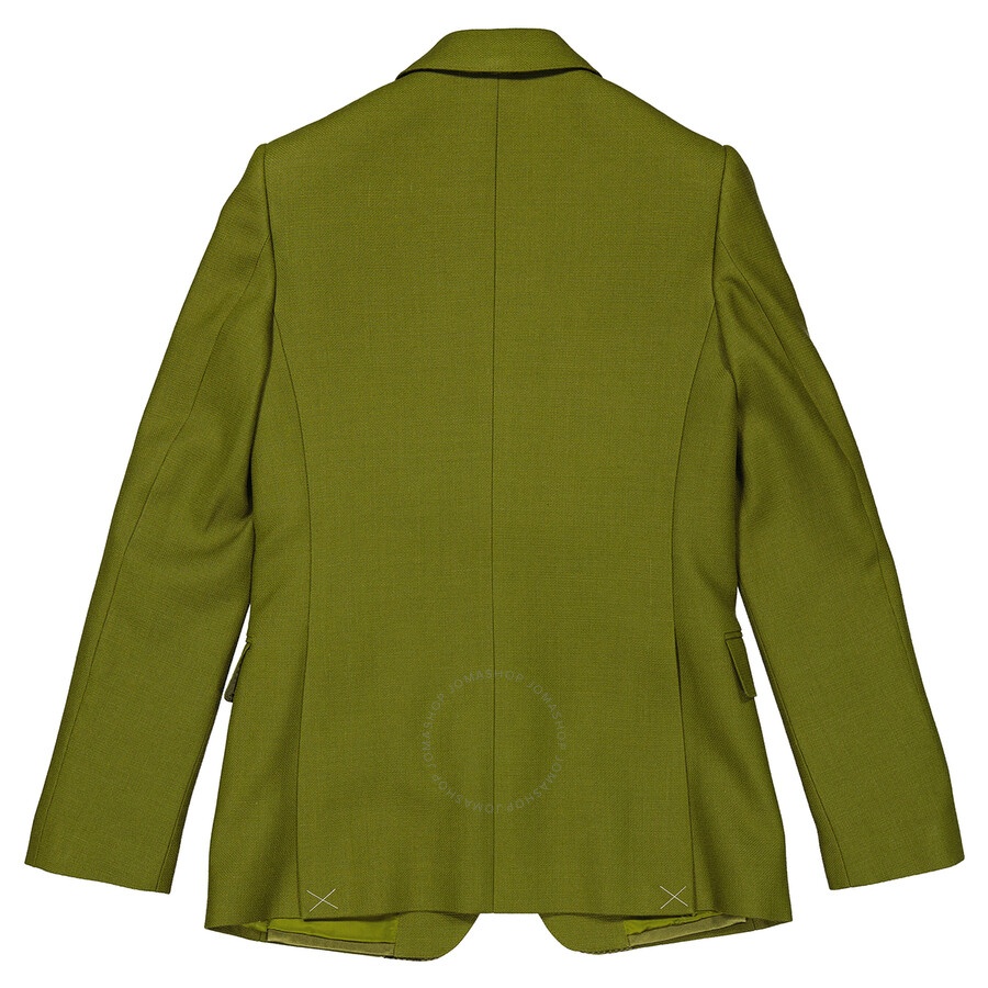Burberry Ladies Juniper Green Wool Ramie And Silk Satin Tailored Jacket - 2